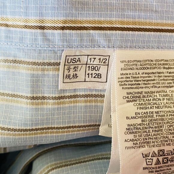 Vintage Brooks Brothers Makers and Merchants Men's Shirt 17.5 36 Regular Fit Usa - Picture 4 of 13